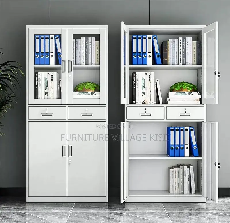 Office Cabinet; 2-Door Faling Cabinet Wit Middle Drawer.