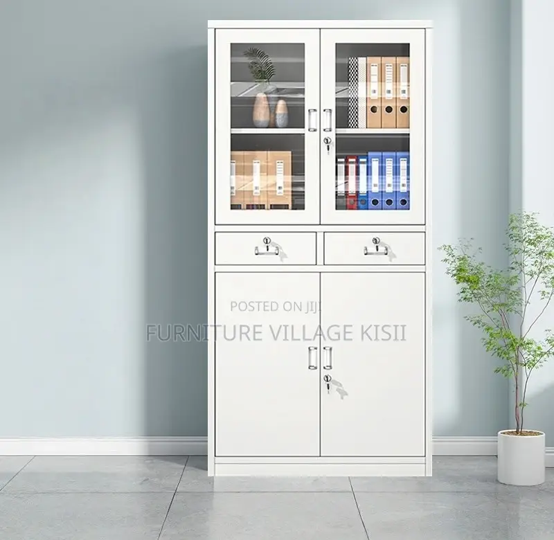 Office Cabinet; 2-Door Faling Cabinet Wit Middle Drawer.