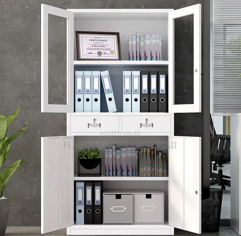 Office Cabinet; 2-Door Faling Cabinet Wit Middle Drawer.