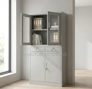 Office Cabinet; 2-Door Faling Cabinet Wit Middle Drawer.