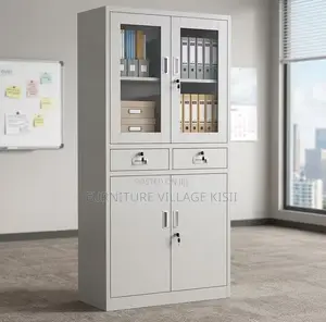 Office Cabinet; 2-Door Faling Cabinet Wit Middle Drawer.