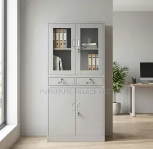 Office Cabinet; 2-Door Faling Cabinet Wit Middle Drawer.