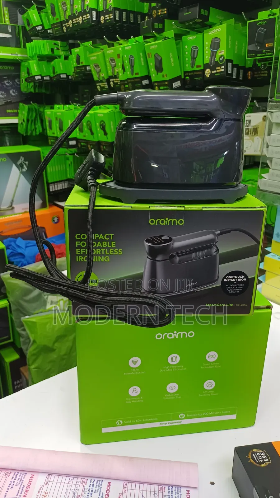 Oraimo Foldable Steam Iron – 180° Rotating Handle, 6 Modes
