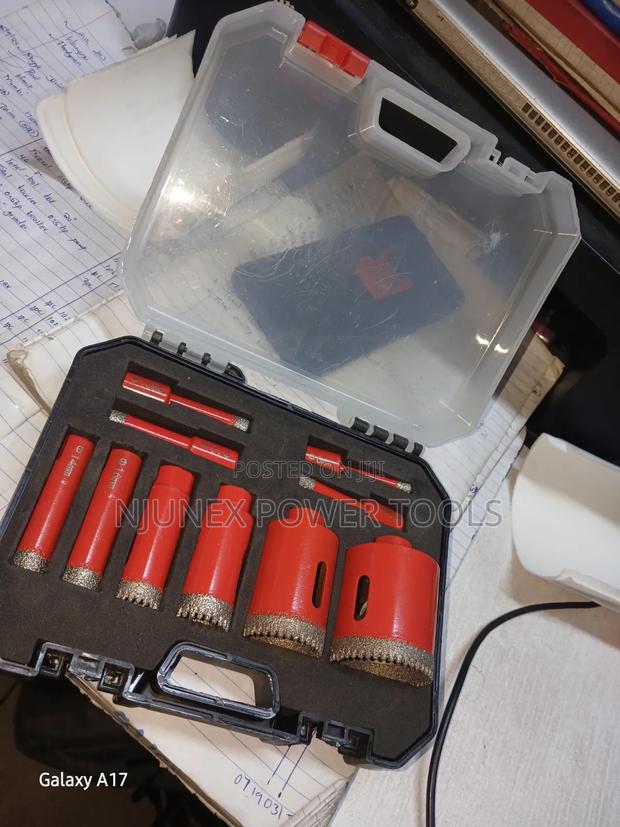 12-Piece Red Diamond Core Drill Bit and Hole Saw Set - thumbnail 2