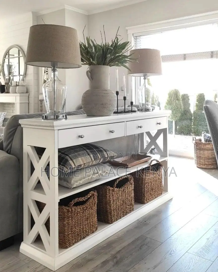 Console Table; Contemporary Wood Console Table for Living Room