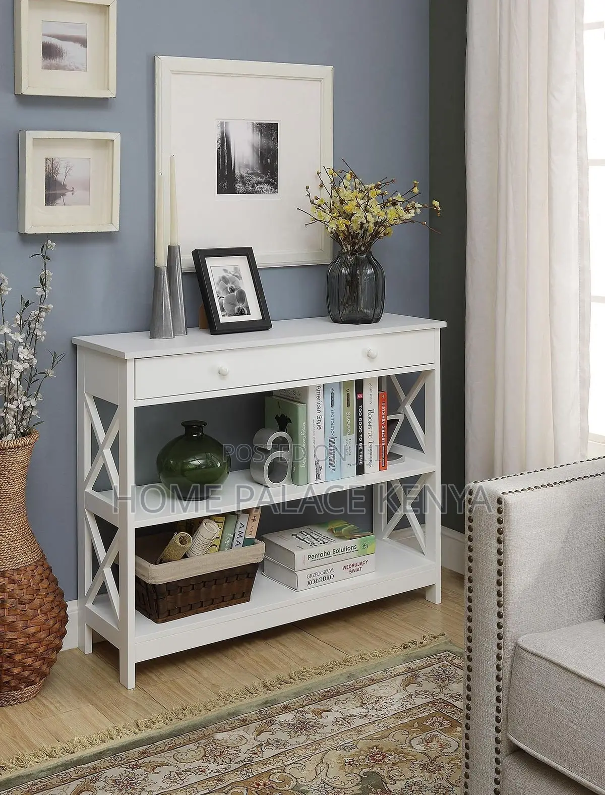 Console Table; Contemporary Wood Console Table for Living Room