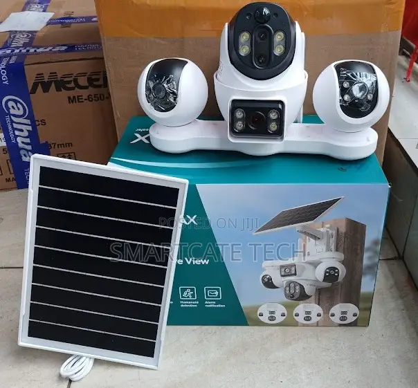 4G V380 Pro 4-Lens Solar PTZ Security Camera –Outdoor Surveillance