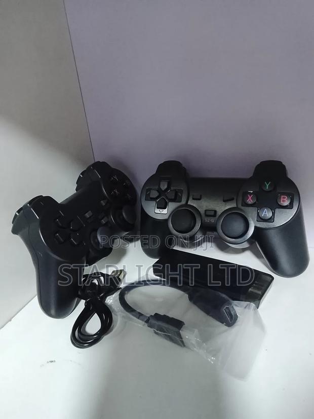 Retro Game Stick Console With Dual Black Wireless Gamepads