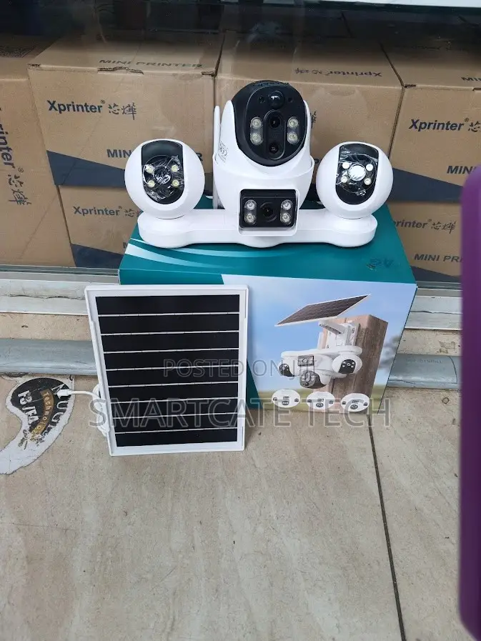 V380 Pro 4G SIM Card Solar CCTV – 4 Lens Outdoor Security Camera