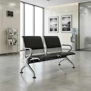 2-Seater Leather Padded Airport Bench.