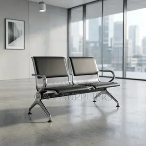 2-Seater Leather Padded Airport Bench.