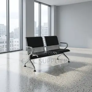 2-Seater Leather Padded Airport Bench.