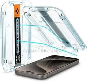 iPhone 15 Pro Max Spigen EZ Fit [2 Pack] Screen Protector With Kit