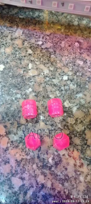 Pink Glow Car Wheel Nozzle Caps