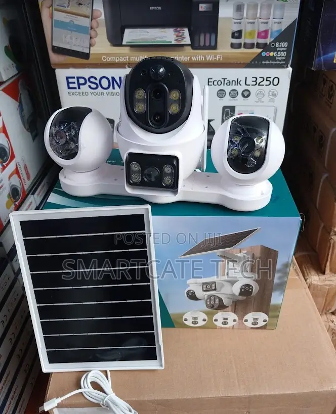 V380 Pro 4G 4 Lens CCTV Security Camera Solar Powered Outdoor PTZ
