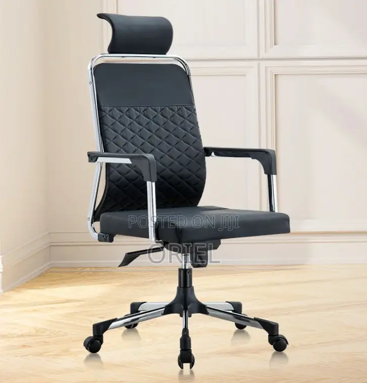 High-Back Leather Office Seat : Professional Faux Leather Desk Chair