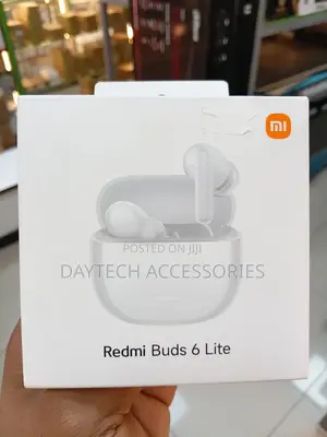 The Xiaomi Redmi Buds 6 Lite Wireless Earbuds in White.