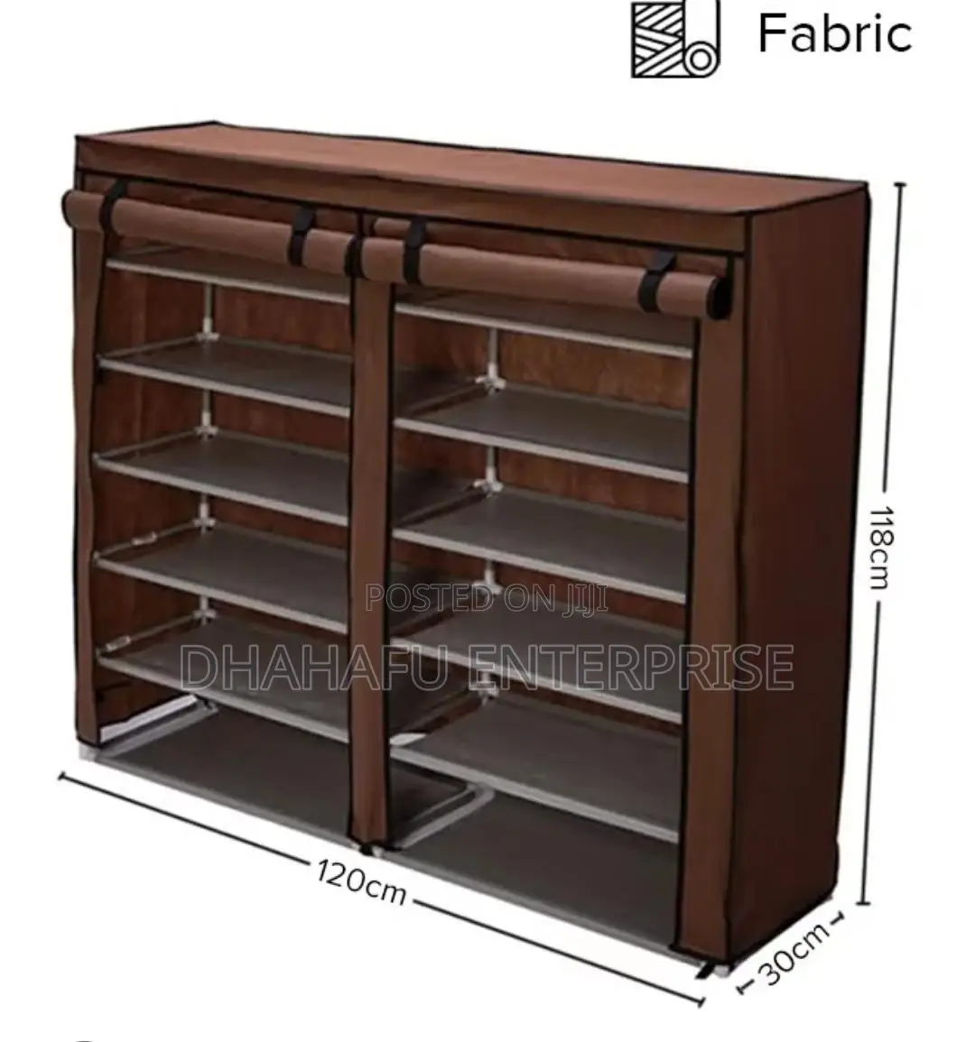 Double Column Fabric Shoe Rack – Holds 36 Pairs