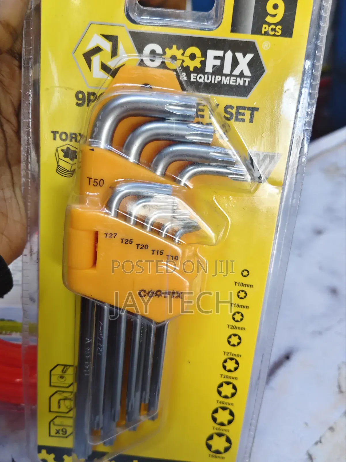 Coofix 9Pcs Torx Key Set (T10 - T50) Extra Long