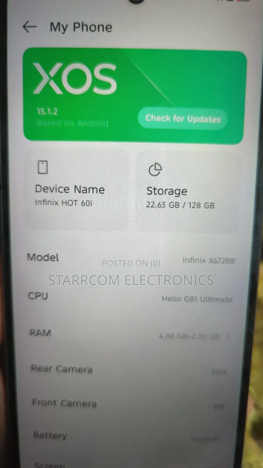 Infinix Hot 60i 128 GB Blue