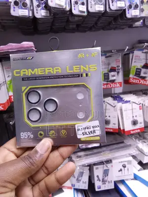 Silver Camera Lens Protector Box Designed for the iPhone 17 Pro Max.