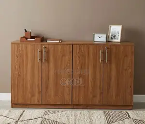 2-Door Office Credenza : Compact Wooden Storage Credenza Cabinet
