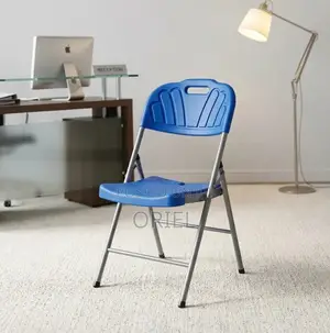 Modern Office Chair : Blue Foldable Plastic Chair