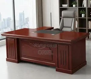 180cm Executive L-Shaped Desk : Premium L-Shaped Mahogany Office Desk