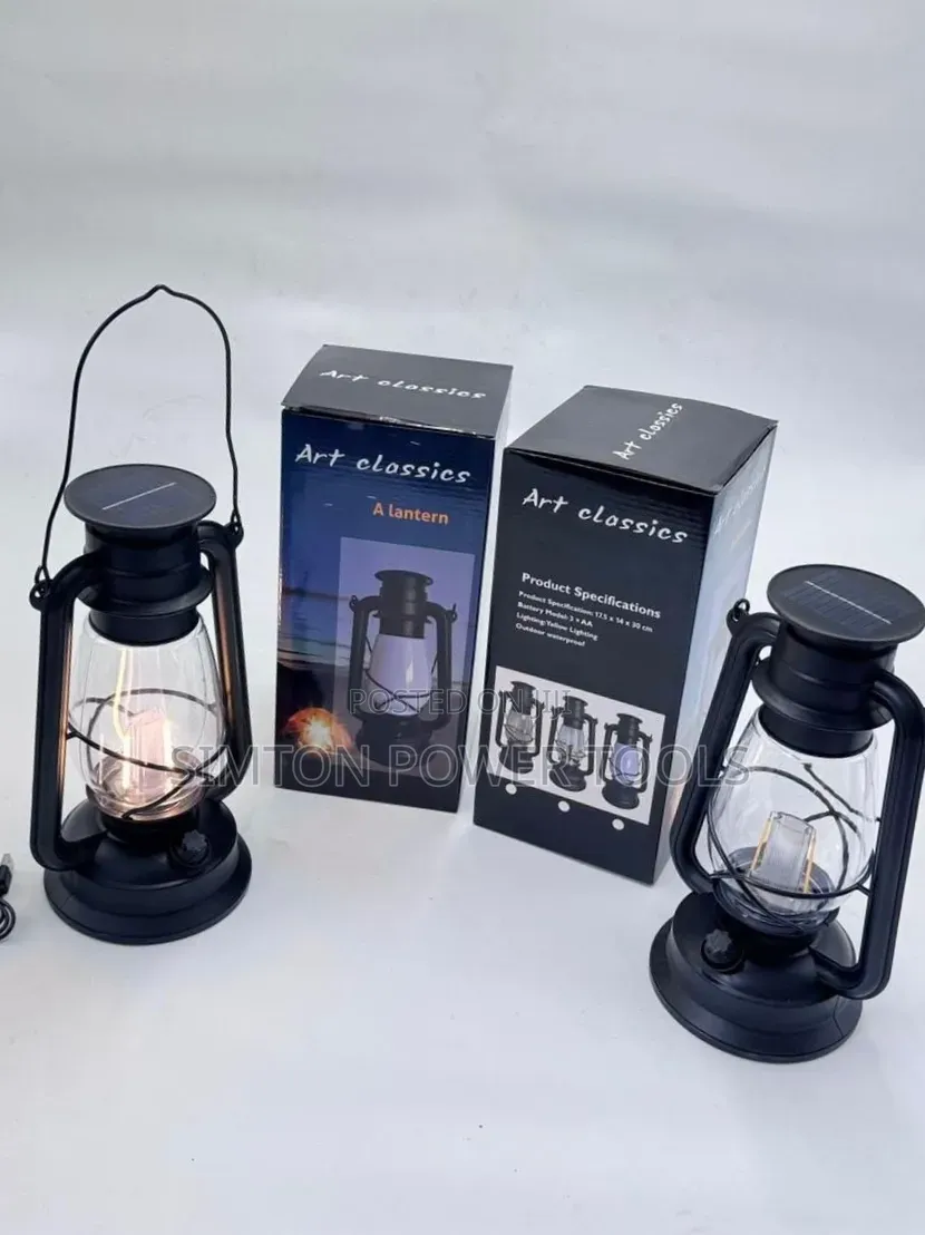 Art Classics Vintage Solar Rechargeable LED Lantern,