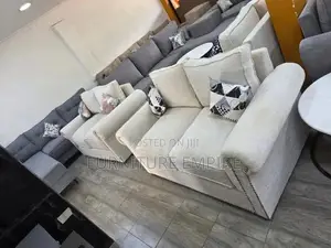 5-Seater Sofa Set (3+2) – Modern Beige Grey Upholstery