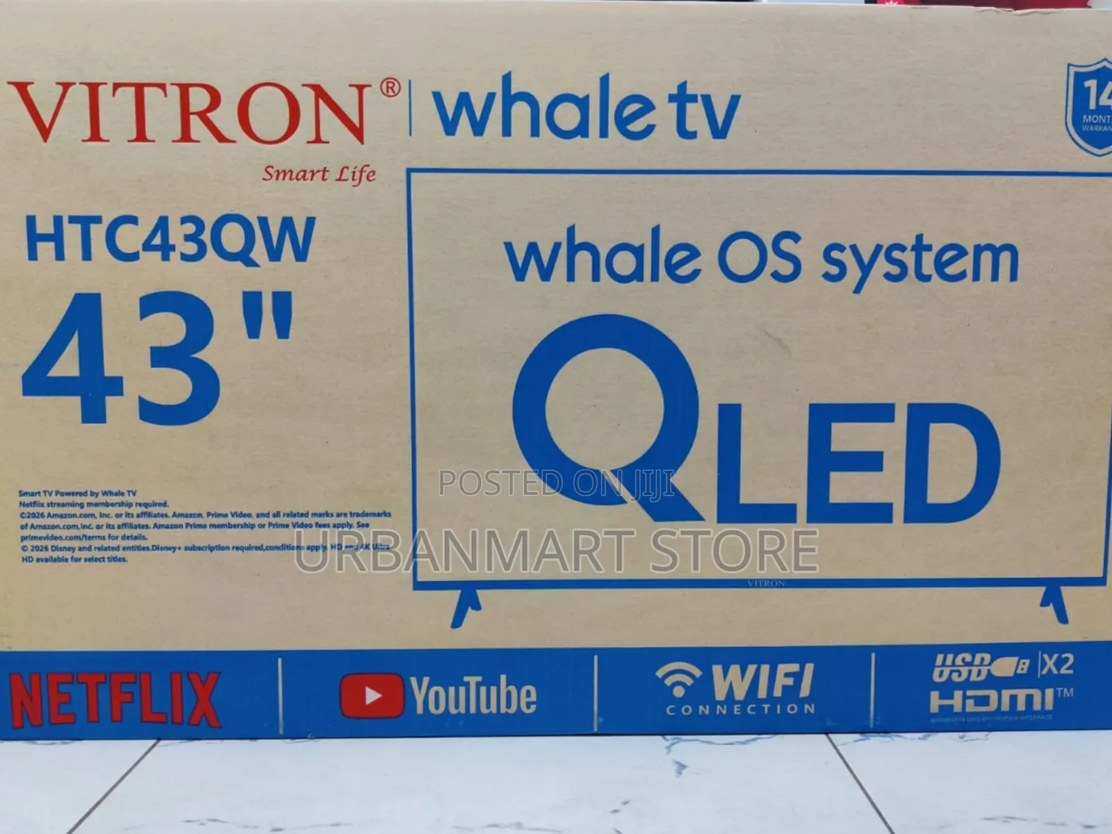 Vitron 43 QLED Whale Digital Smart TV- The New Model