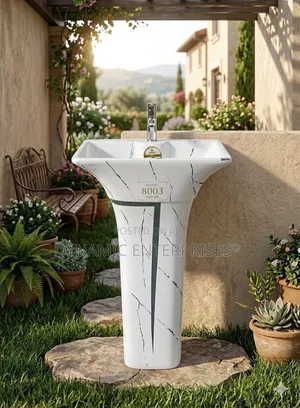 Modern Freestanding Ceramic Pedestal Wash Basin