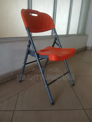 Elevate Plastic Orange Folding Chair