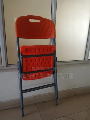 Elevate Plastic Orange Folding Chair
