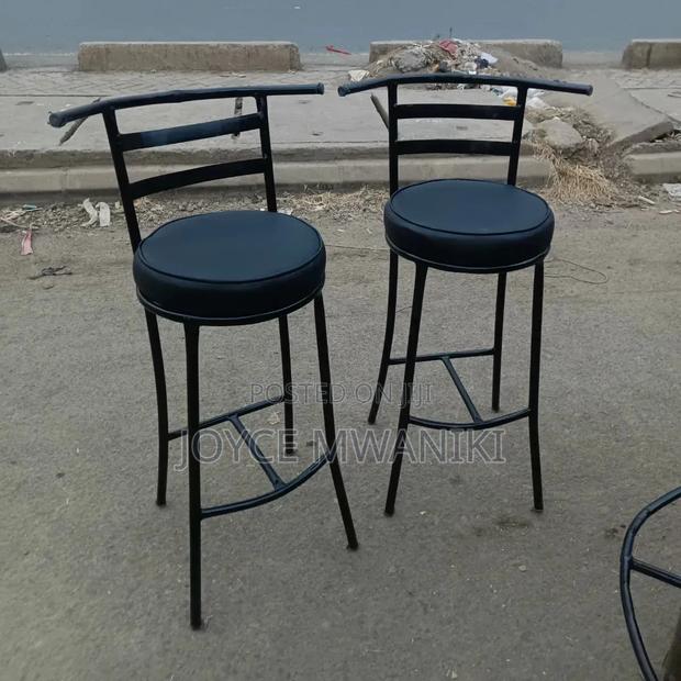 Black High Stools With Back Rest - main view