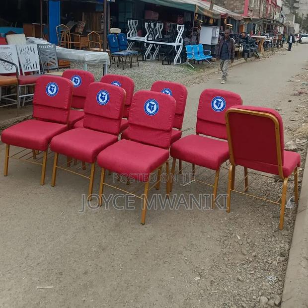 Red Branded Stackable Church Chairs With Book Rack  - main view