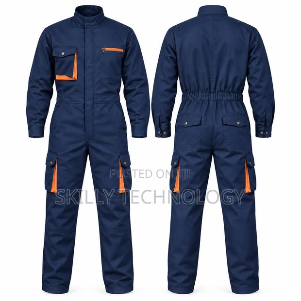 Navy Blue Cargo Overall - main view