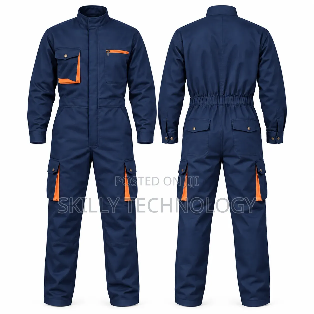 Navy Blue Cargo Overall