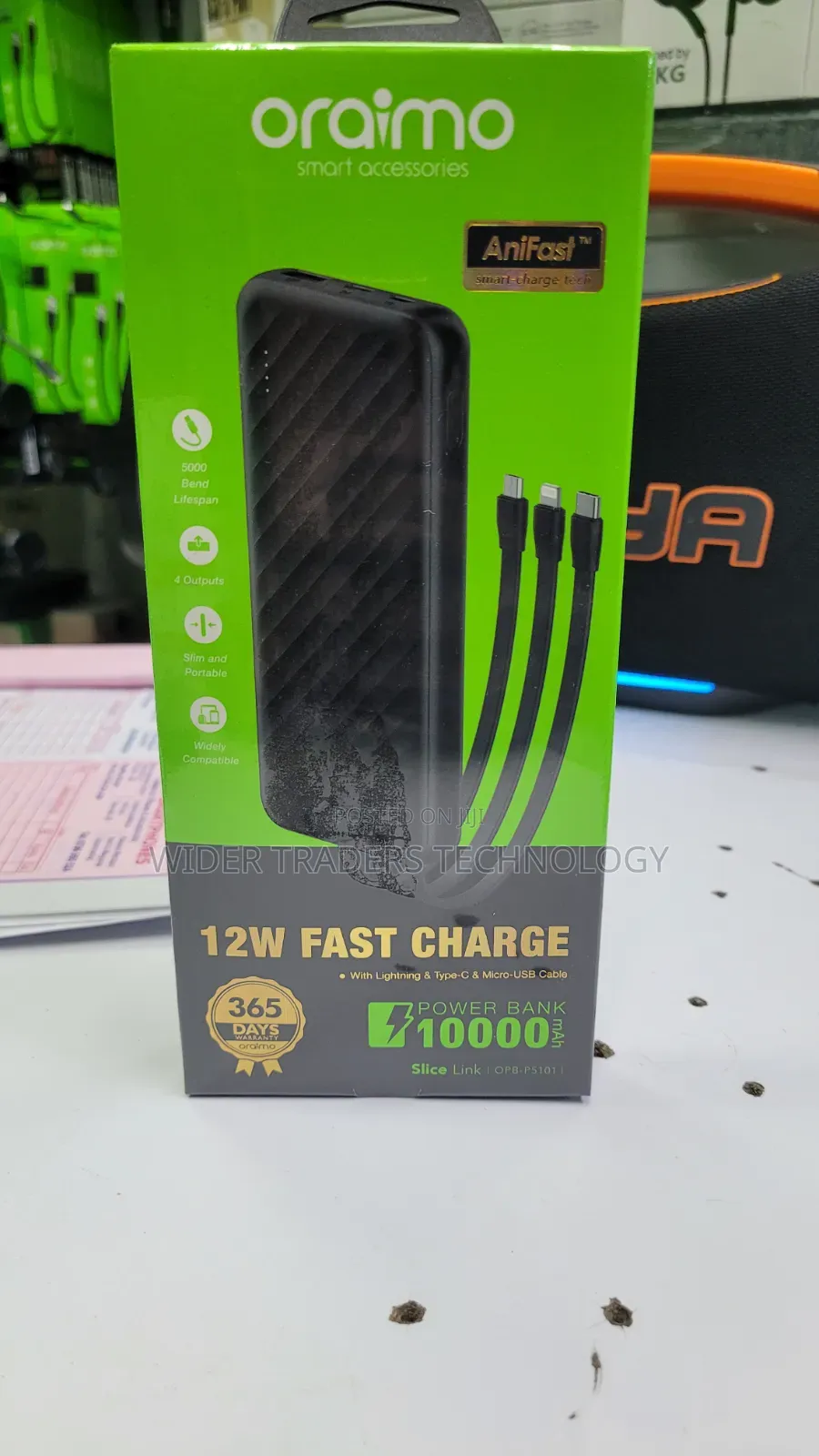 Oraimo Slice Link 10000mAh 12W Fast Charge Power Bank