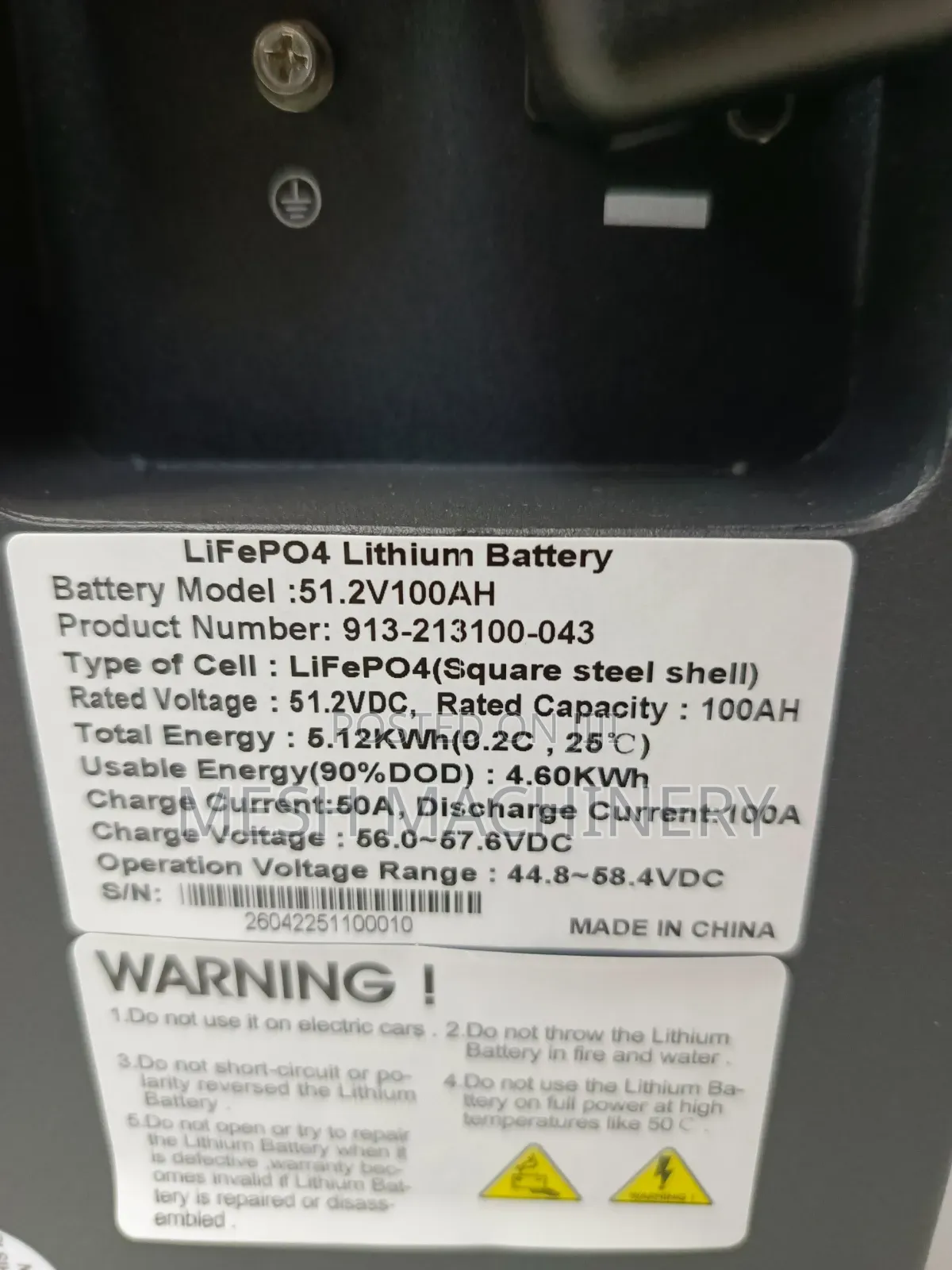 REDSUN 5.12kwh LiFePo4 Lithium Mounted Battery