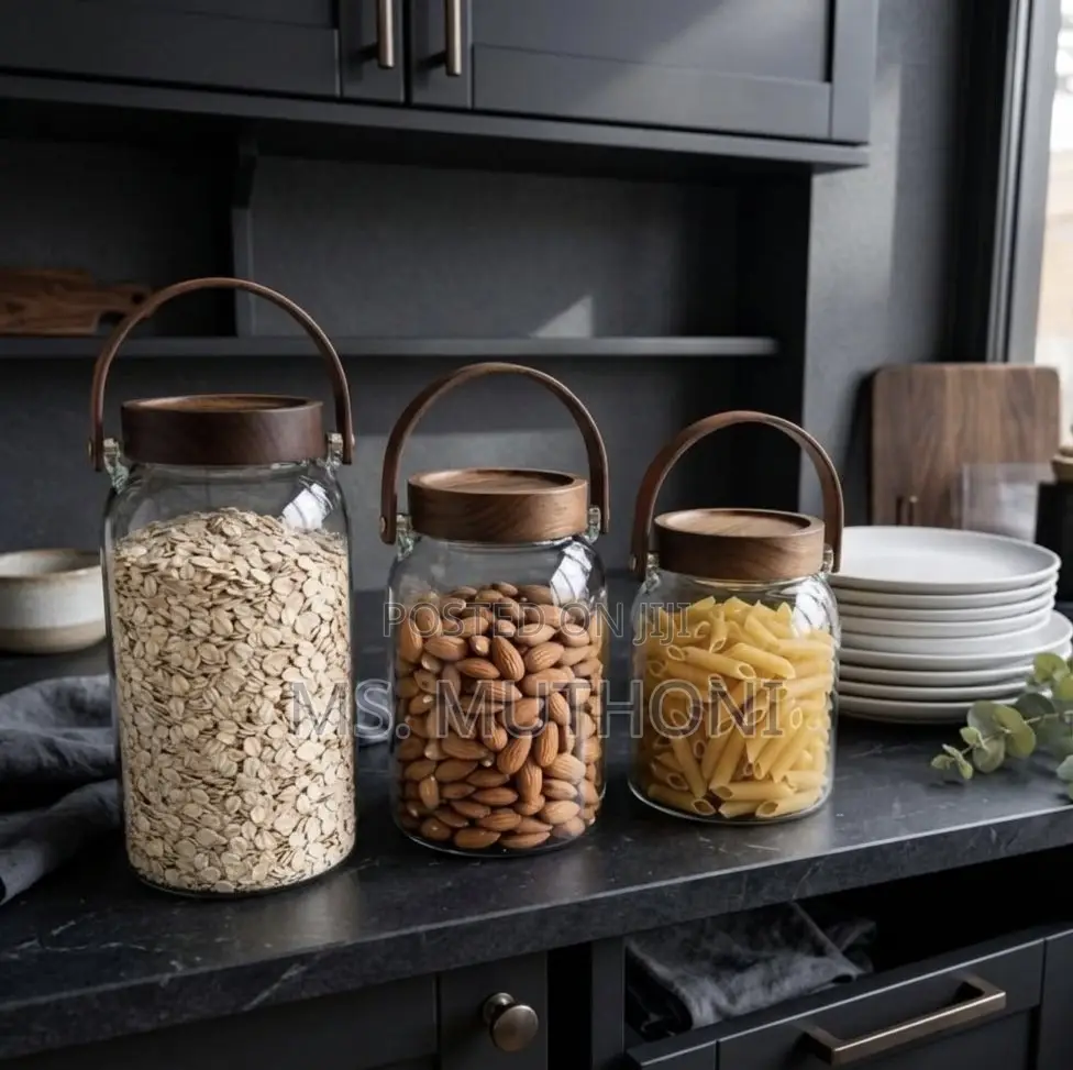 Nordic Saddle-Strap Pantry Jars Set