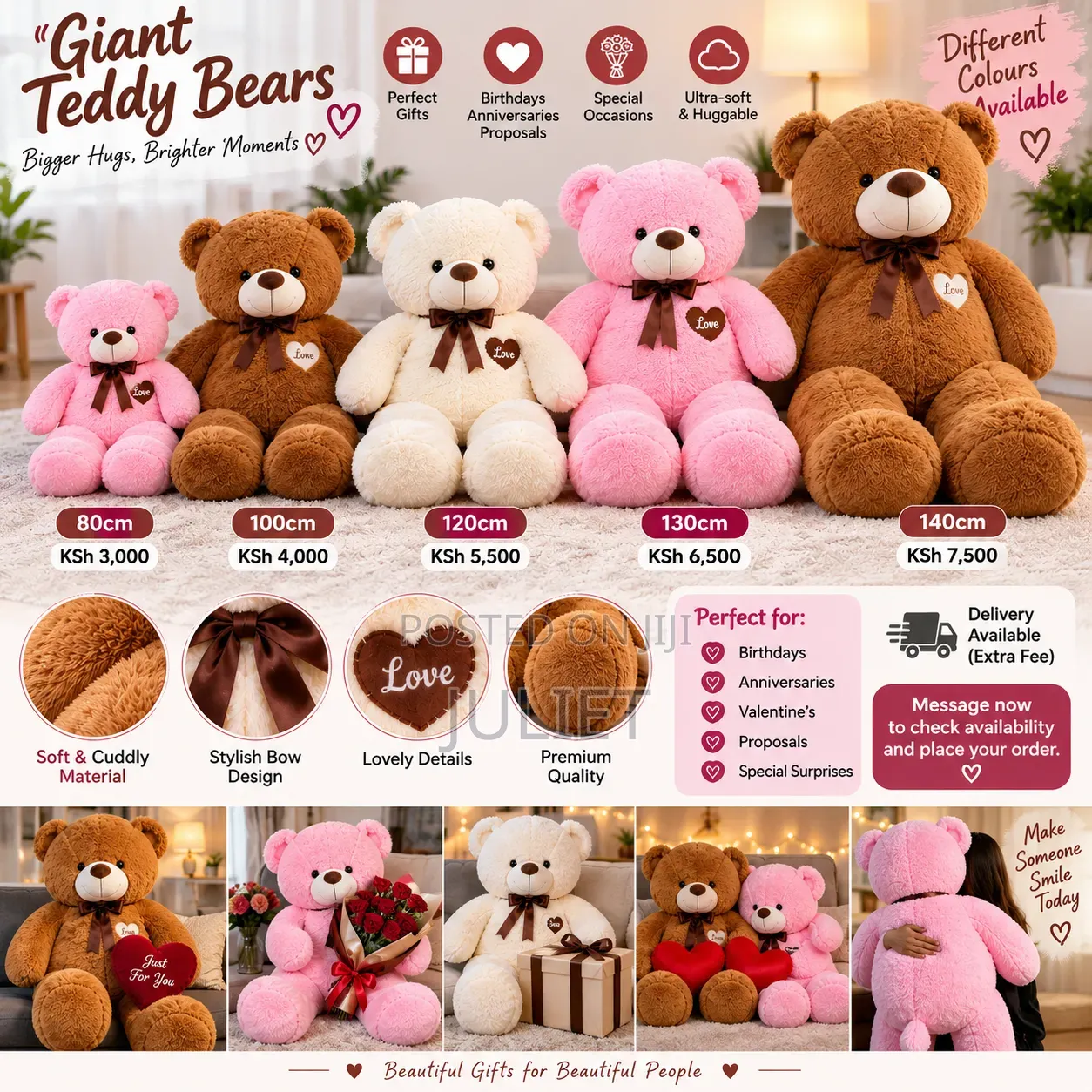 Giant Teddy Bears 80cm-140cm | Delivery Available