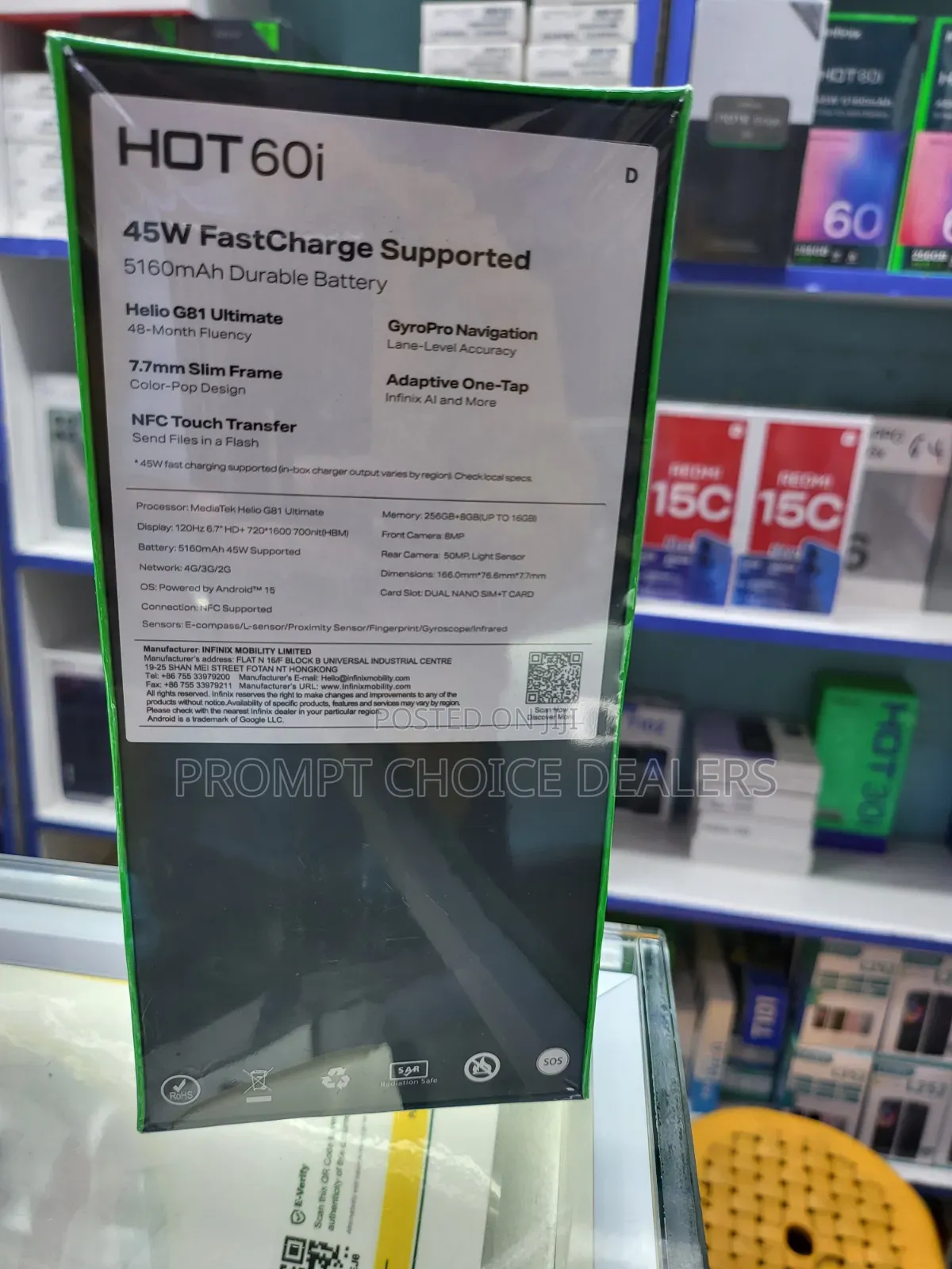 New Infinix Hot 60i 256 GB Black