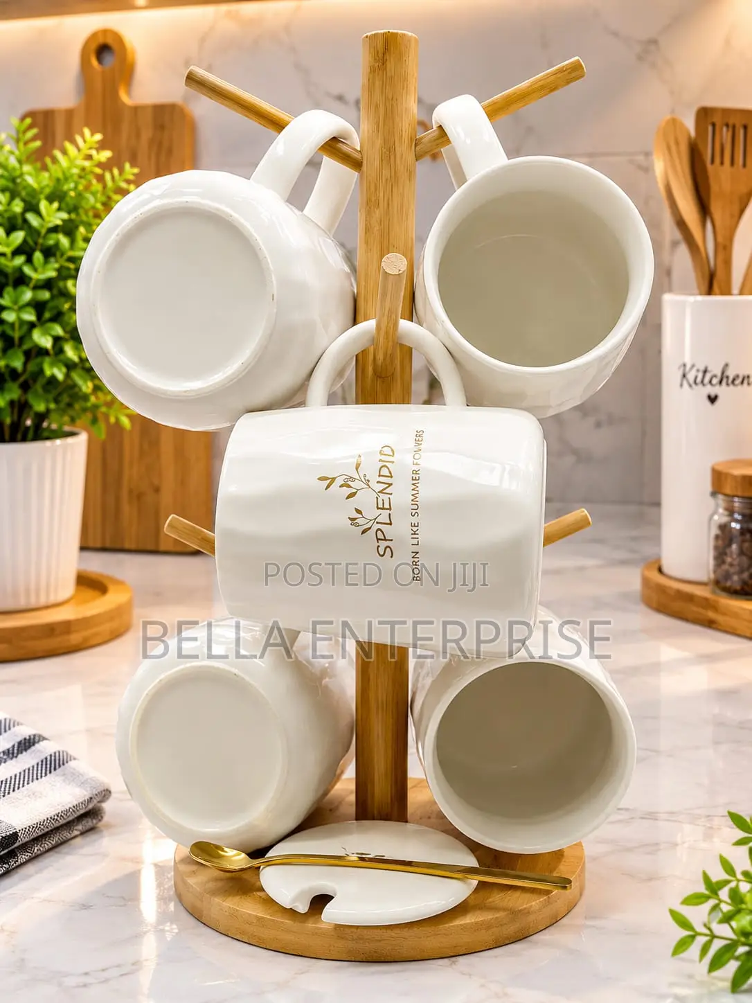 Large Capacity Mugs With Lids and Spoons