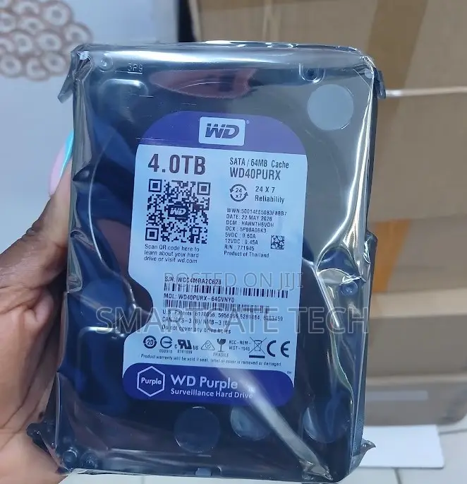 WD Purple 4TB Surveillance Hard Disk SATA HDD for CCTV DVR Systems