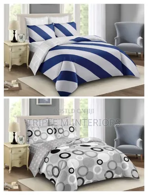 Premium 5 by 6 Cotton Binded Duvet Set-2 Pillowcases,1 Bedsheets,