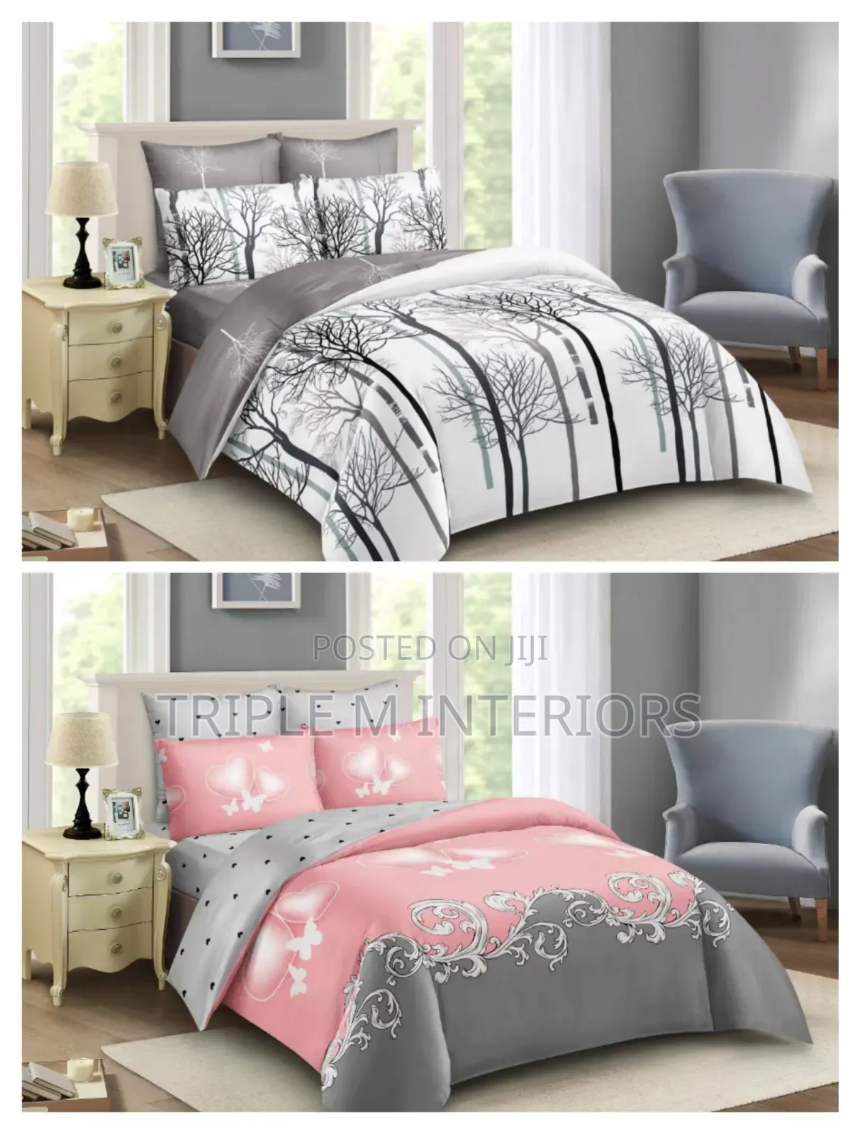 Premium 5 by 6 Cotton Binded Duvet Set-2 Pillowcases,1 Bedsheets,