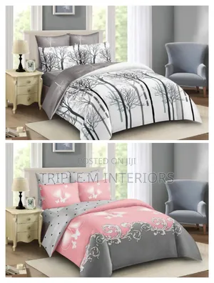 Premium 5 by 6 Cotton Binded Duvet Set-2 Pillowcases,1 Bedsheets,
