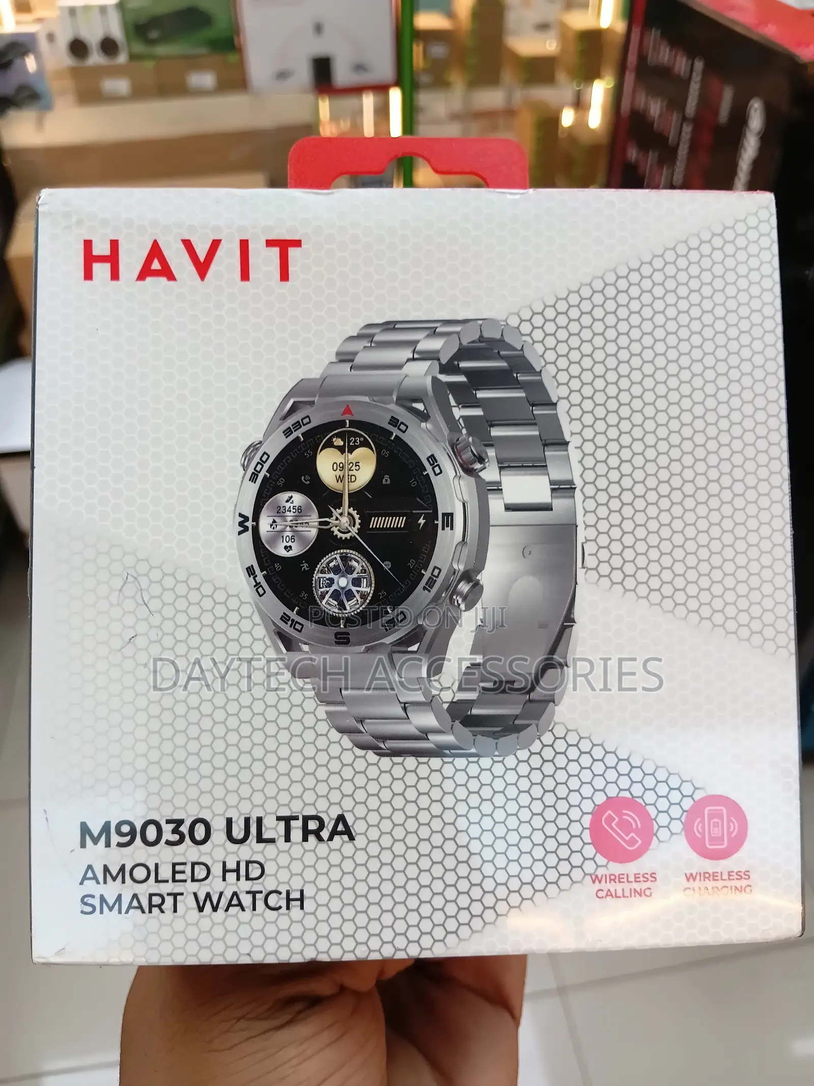 Havit M9030 Ultra Metalic Bluetooth Amoled Wireles Charging Smartwatch