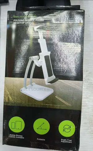 Metallic Phone Tablet Table Stand – Adjustable Desktop Holder